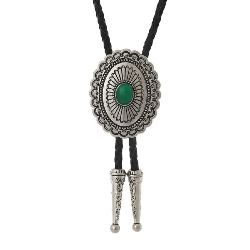 Art Green Natural Stone Tribal Style Bolo Tie sold by FloralTrip