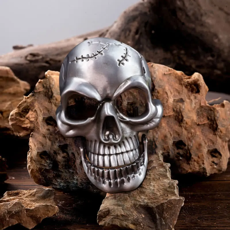 Men's DIY Skull Head Jaw Mobility Buckle Leather Belt sold by FloralTrip