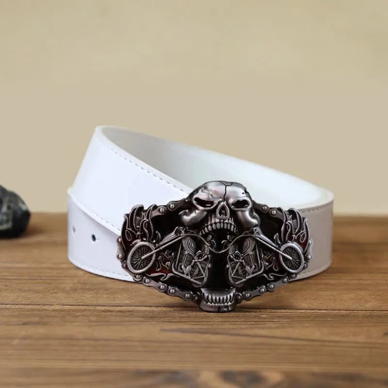 Men's DIY Skull Motorcycle Ghost Head Buckle Leather Belt sold by FloralTrip product image thumbnail 5