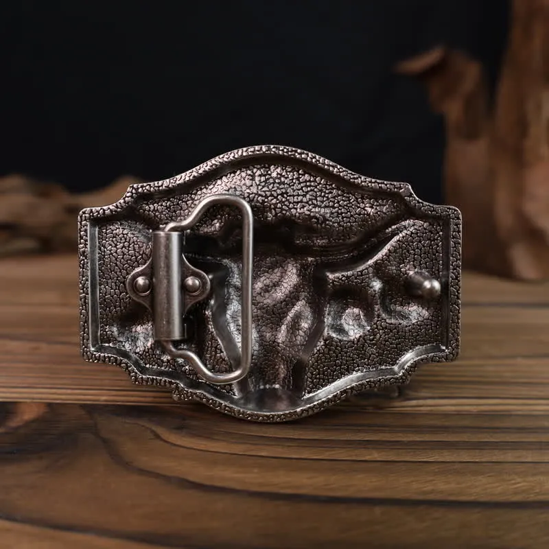 Men's DIY Domineering Longhorn Bull Buckle Leather Belt sold by FloralTrip product image thumbnail 2