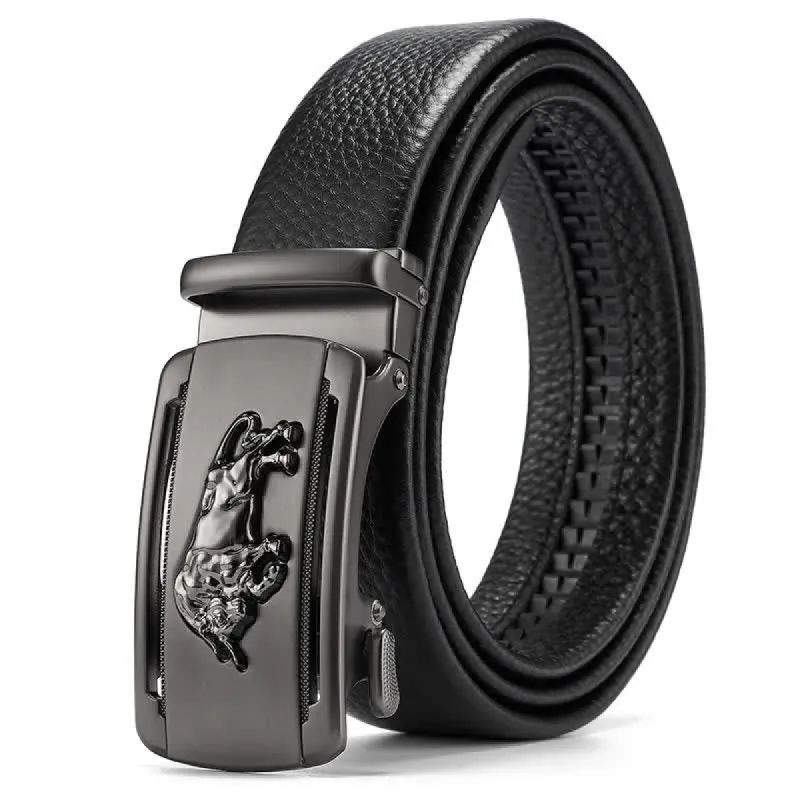 Men's Fierce Cattle Bull Automatic Buckle Leather Belt sold by FloralTrip