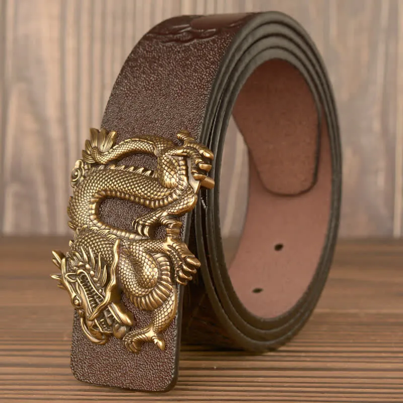 Men's Flying Dragon Luxury Cowskin Leather Belt sold by FloralTrip