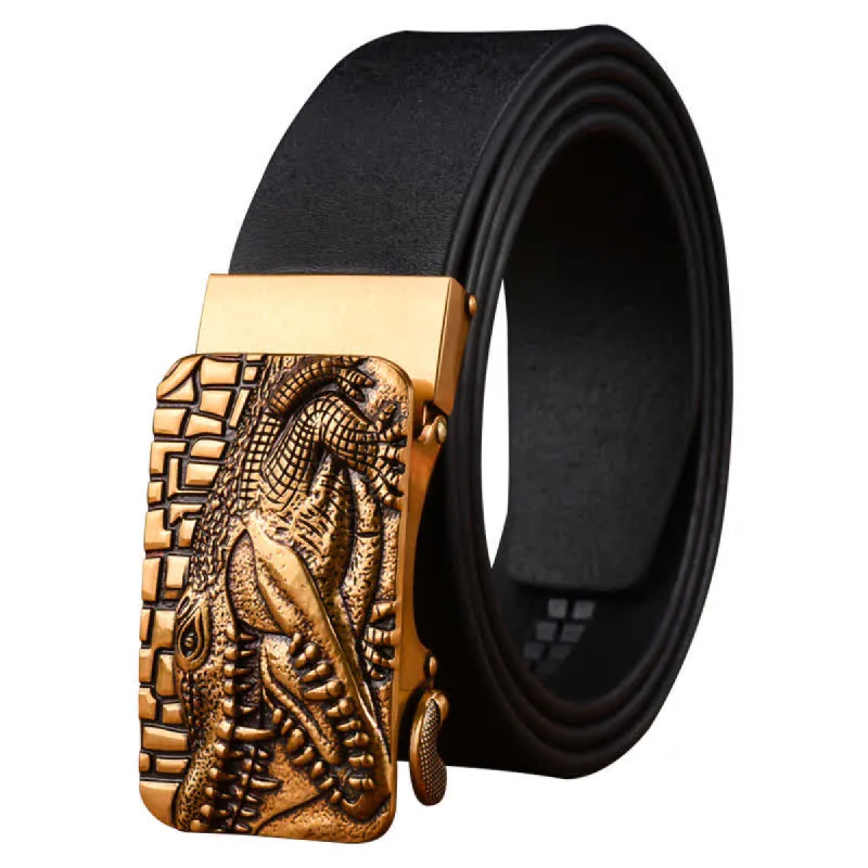 Men's Domineering Crocodile Automatic Formal Leather Belt sold by FloralTrip