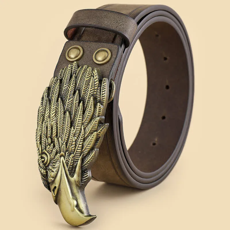 Men's Eagle Head 3D Vulture Shape Leather Belt sold by FloralTrip