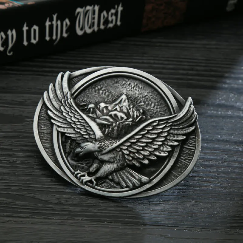 Men's DIY Domineering Flying Eagle Buckle Leather Belt sold by FloralTrip