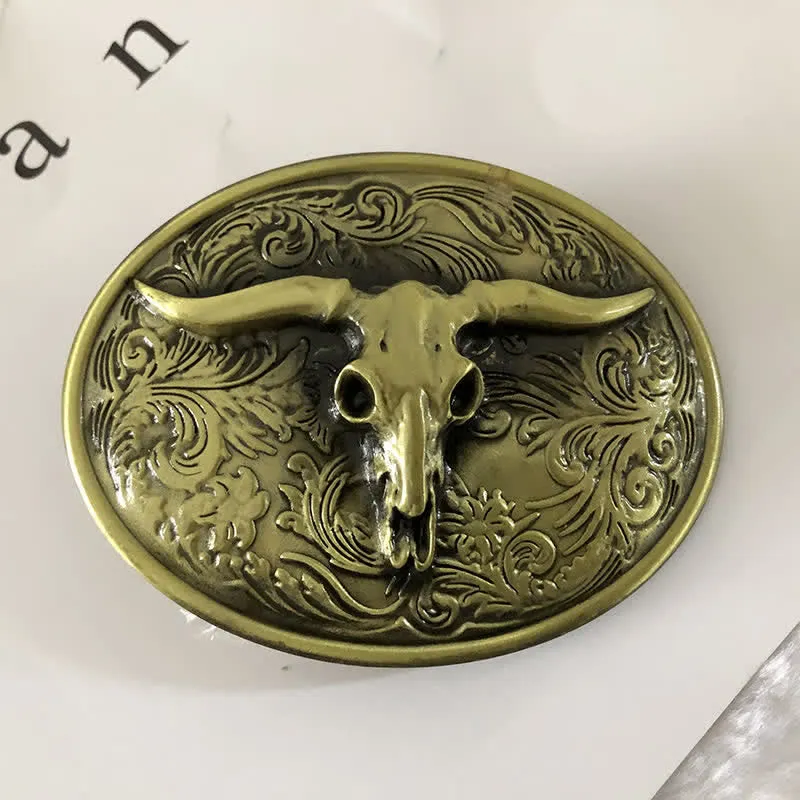 Men's Vintage Floral Longhorn Bull Leather Belt sold by FloralTrip product image thumbnail 3