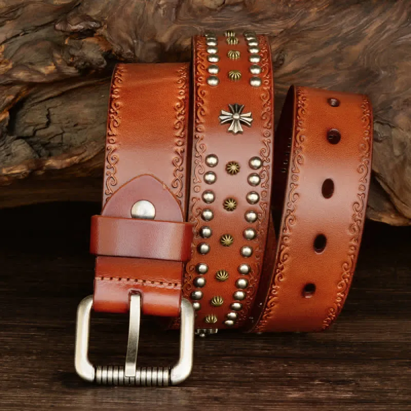 Unisex Rock Style Cross Rivet Studded Decor Belt sold by FloralTrip