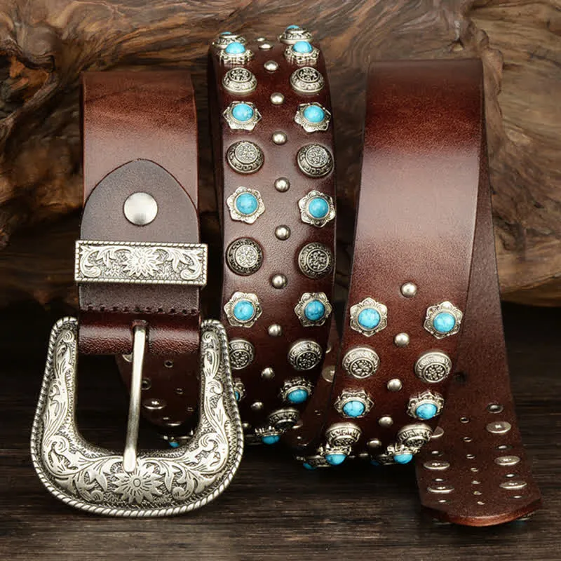 Unisex Luxurious Imitation Turquoise Accents Belt sold by FloralTrip