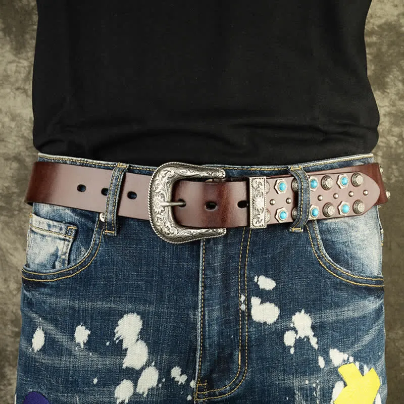 Unisex Luxurious Imitation Turquoise Accents Belt sold by FloralTrip product image thumbnail 2