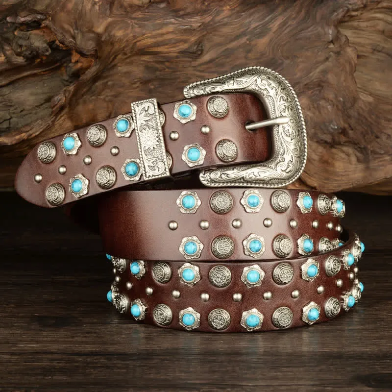 Unisex Luxurious Imitation Turquoise Accents Belt sold by FloralTrip product image thumbnail 3