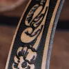 Unisex Vintage Small Rose Embossing Leather Belt sold by FloralTrip