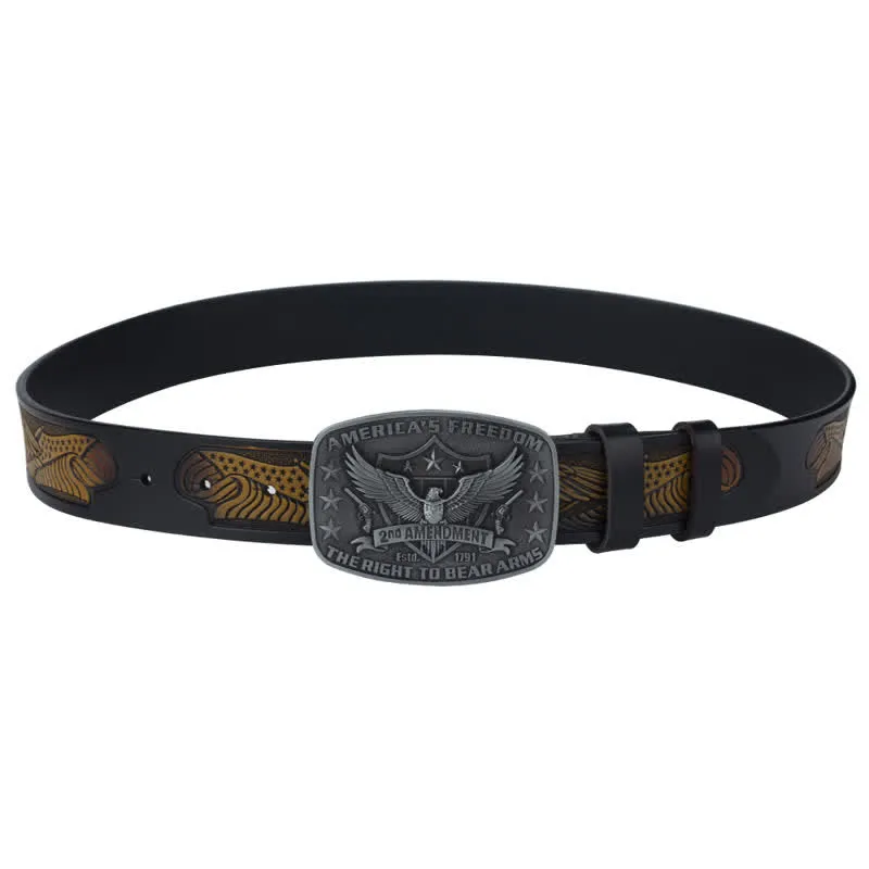 Men's Retro Eagle America's Freedom Leather Belt sold by FloralTrip product image thumbnail 3