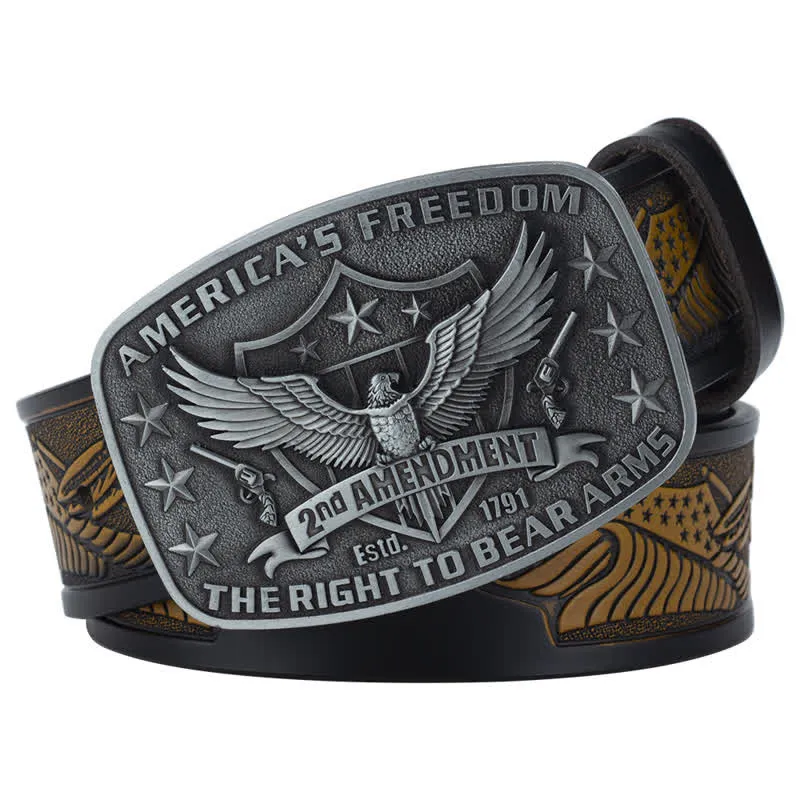 Men's Retro Eagle America's Freedom Leather Belt sold by FloralTrip