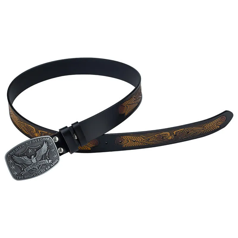 Men's Retro Eagle America's Freedom Leather Belt sold by FloralTrip product image thumbnail 2