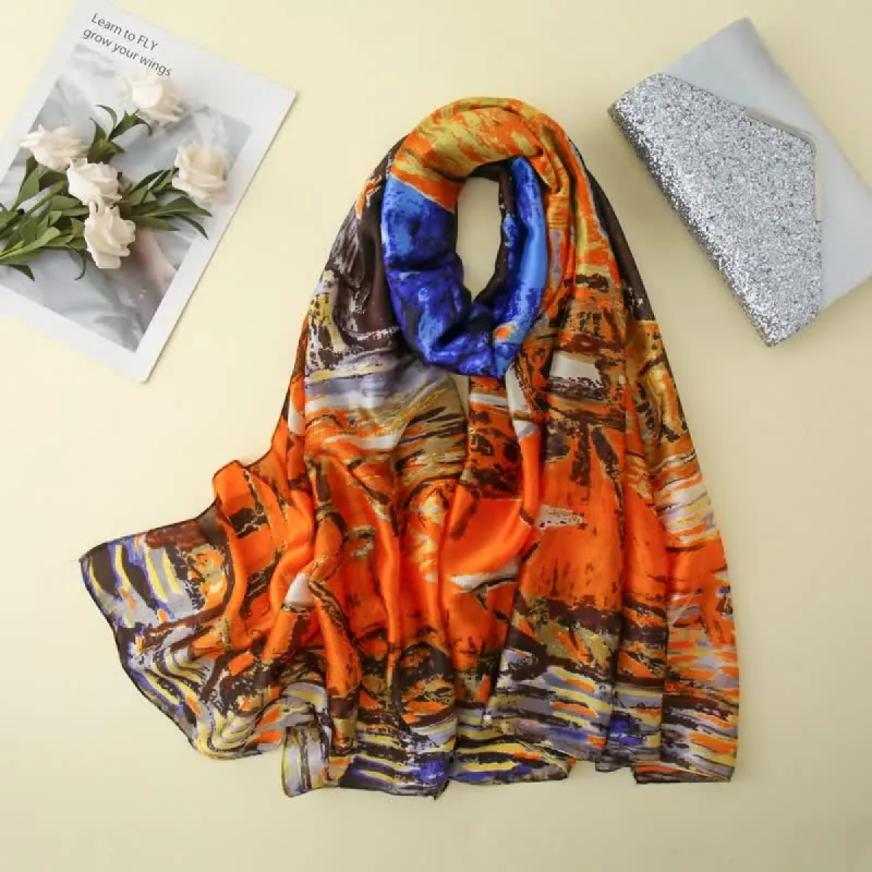 Women's Oil Painting Art Spring Shawl Thin Scarf sold by FloralTrip