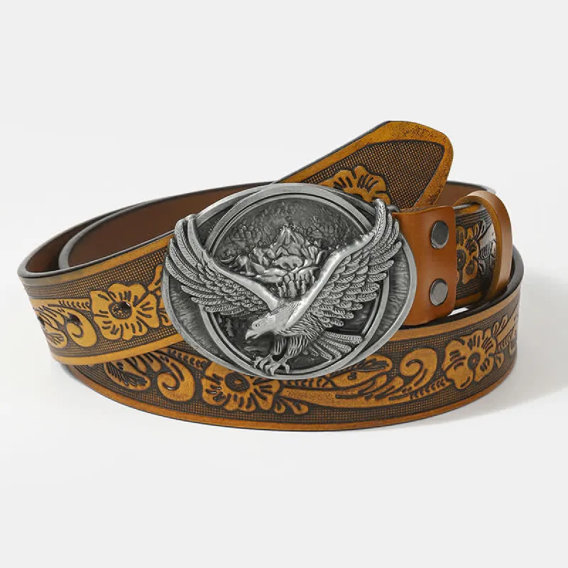 Men's Cool Eagle Wing Embossed Leather Belt sold by FloralTrip
