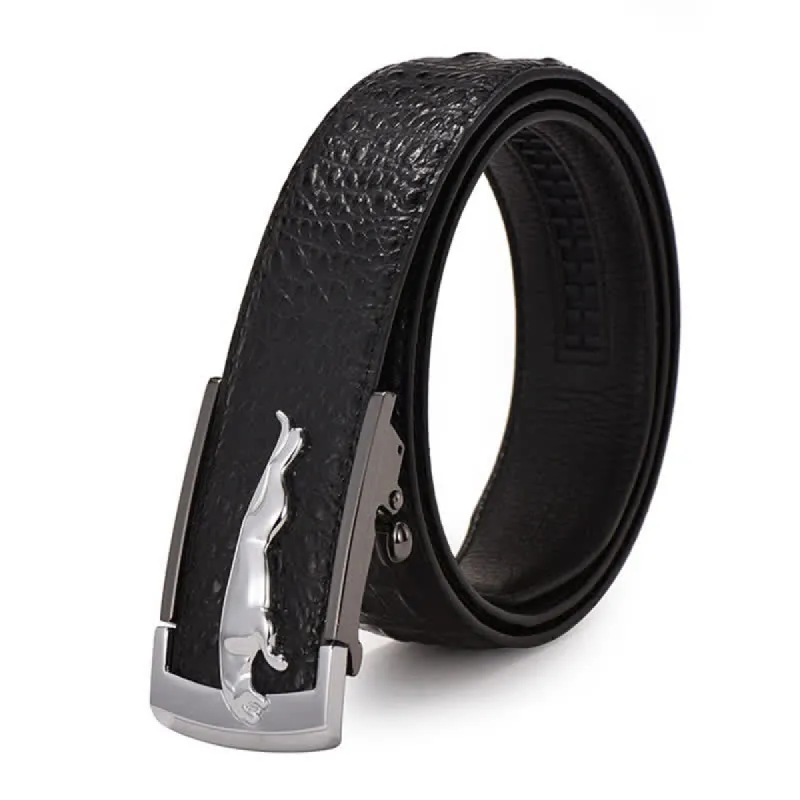 Men's Leopard Automatic Buckle Alligator Pattern Leather Belt sold by FloralTrip