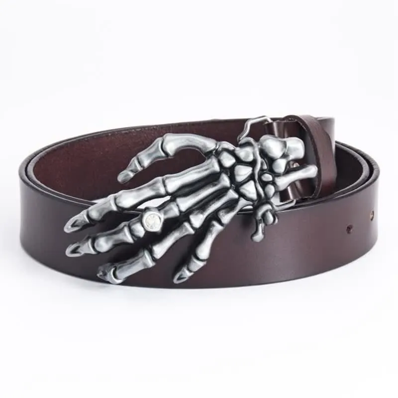 Men's Rock Punk Skeleton Hand Leather Belt sold by FloralTrip