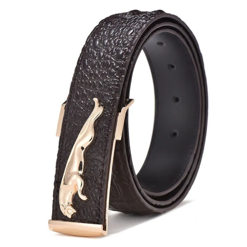 Men's Luxury Business Leopard Buckle Leather Belt sold by FloralTrip