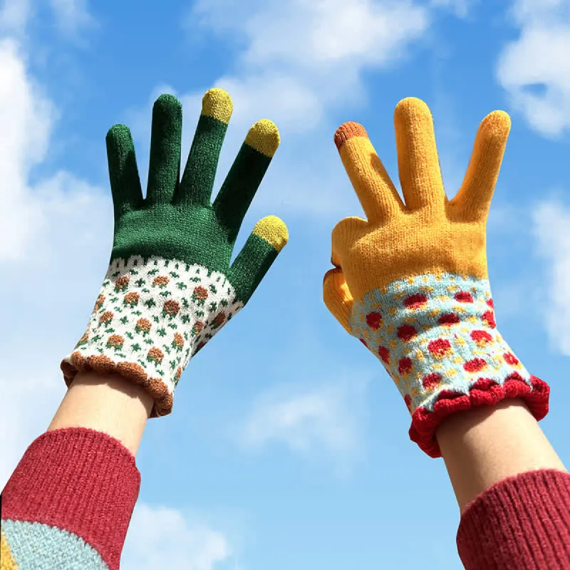 Women's Full Finger Gardening Touch Screen Knit Gloves sold by FloralTrip