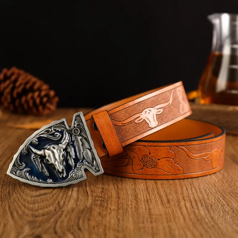 Men's Domineering Bull Head Ethnic Style Leather Belt sold by FloralTrip product image thumbnail 5
