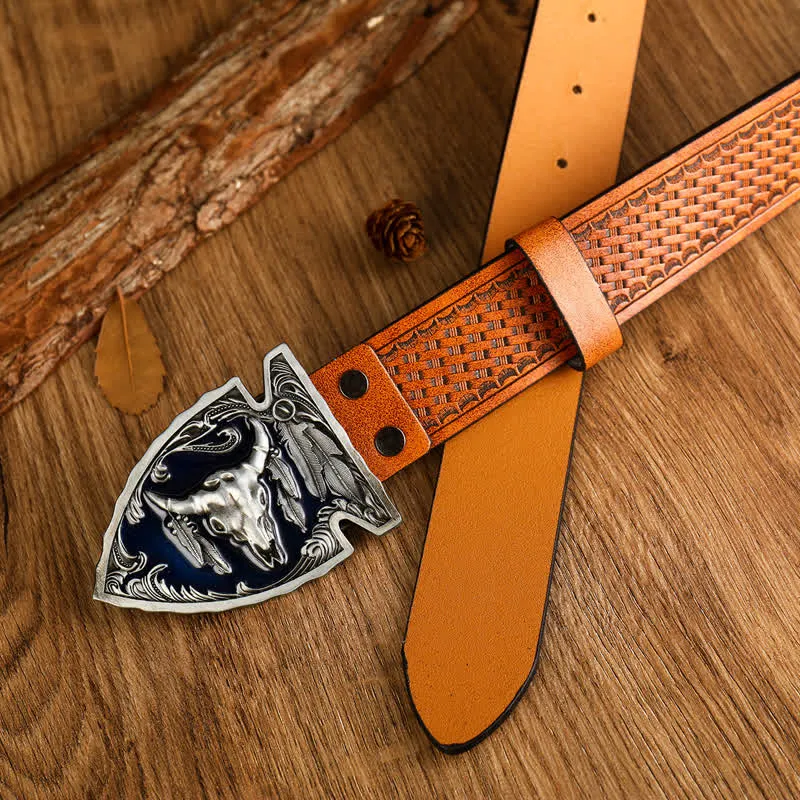 Men's Domineering Bull Head Ethnic Style Leather Belt sold by FloralTrip product image thumbnail 2