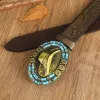 Men's Cowboy Gold Hat Turquoise Decor Leather Belt sold by FloralTrip