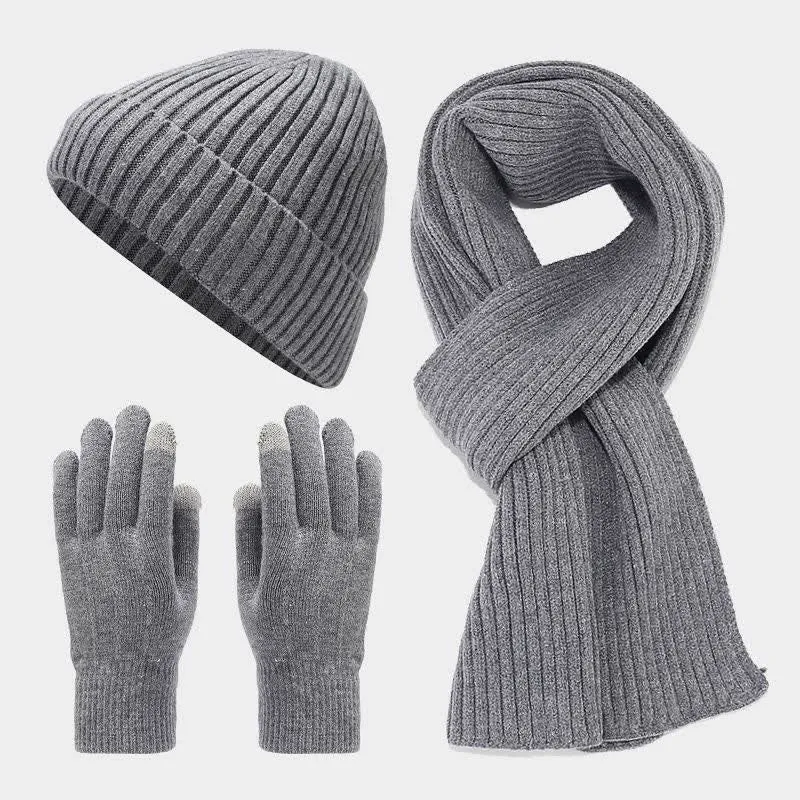 3Pcs Unisex Classic Versatile Hat Scarf Gloves Set sold by FloralTrip