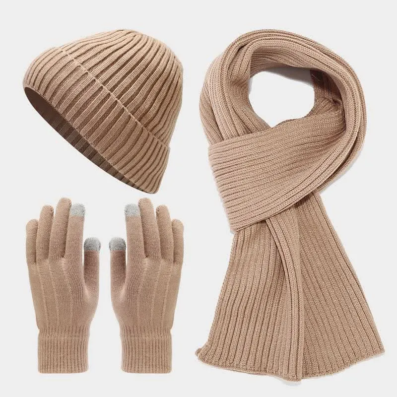 3Pcs Unisex Classic Versatile Hat Scarf Gloves Set sold by FloralTrip product image thumbnail 5