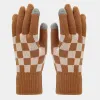 3Pcs Unisex Checkerboard Plaid Hat Scarf Gloves Set sold by FloralTrip