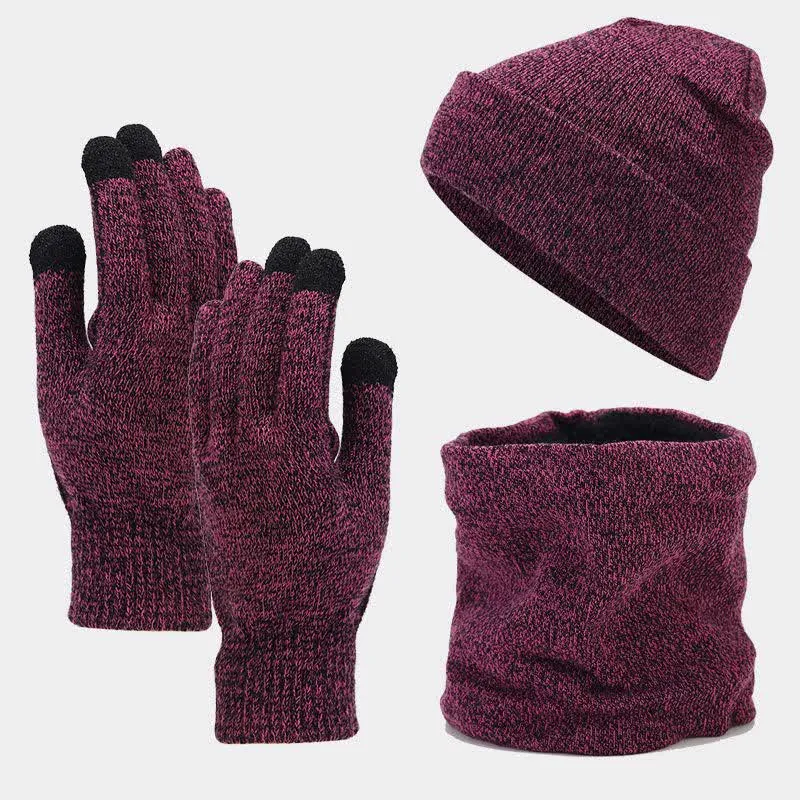 3Pcs Unisex Slouchy Warm Beanie Hat Scarf Gloves Set sold by FloralTrip