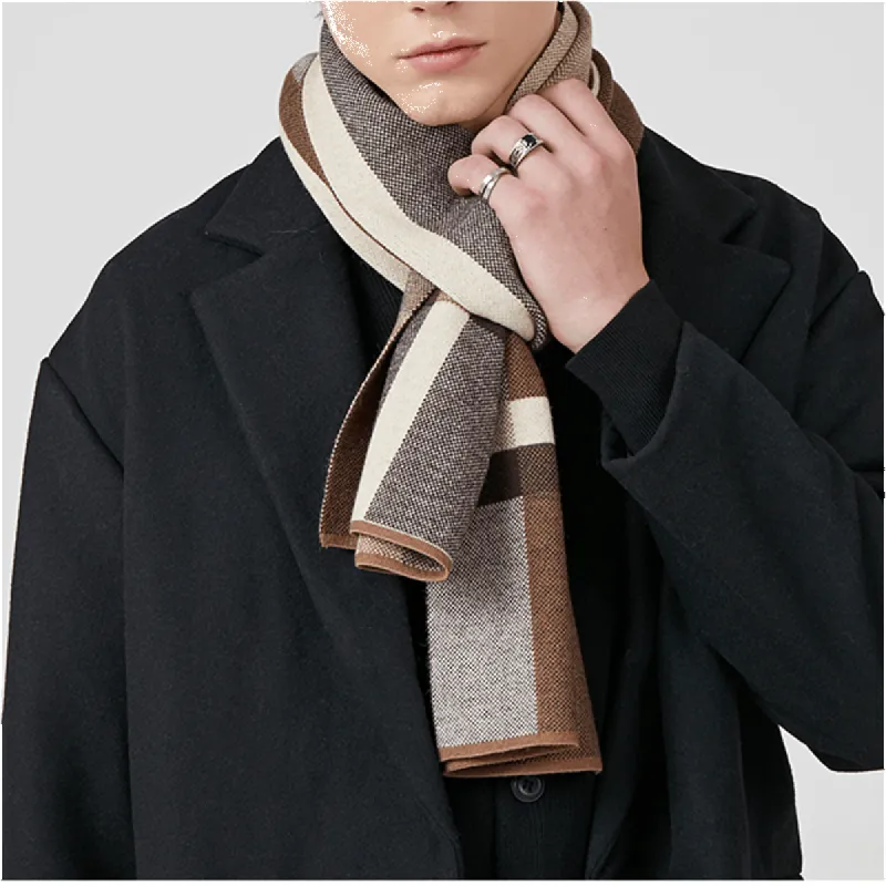 Men's Winter Classical Warm Plaid Stripe Scarf sold by FloralTrip