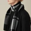 Men's Classic Plaid Wool Blend Knitted Scarf sold by FloralTrip