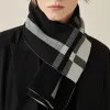 Men's Classic Plaid Wool Blend Knitted Scarf sold by FloralTrip