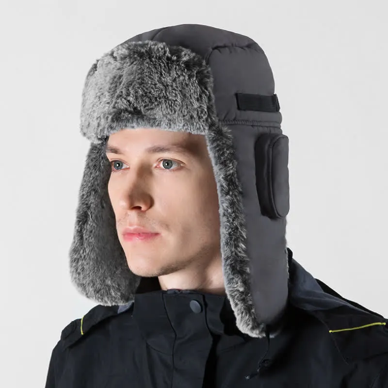 Unisex Outdooor Aviator Cap Faux Fur Trapper Hat Set sold by FloralTrip