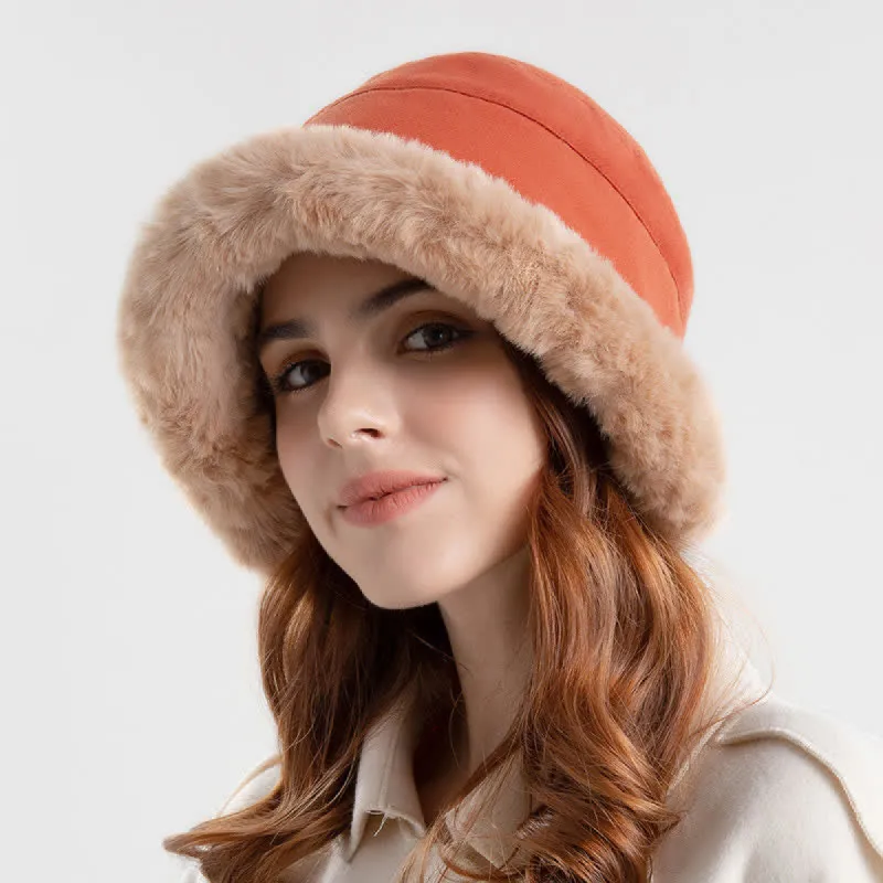 Women's Thickened Warm Plush Brim Bucket Hat sold by FloralTrip