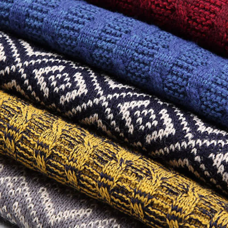 Men's Argyle Knitted Stitching Color Block Scarf sold by FloralTrip product image thumbnail 5