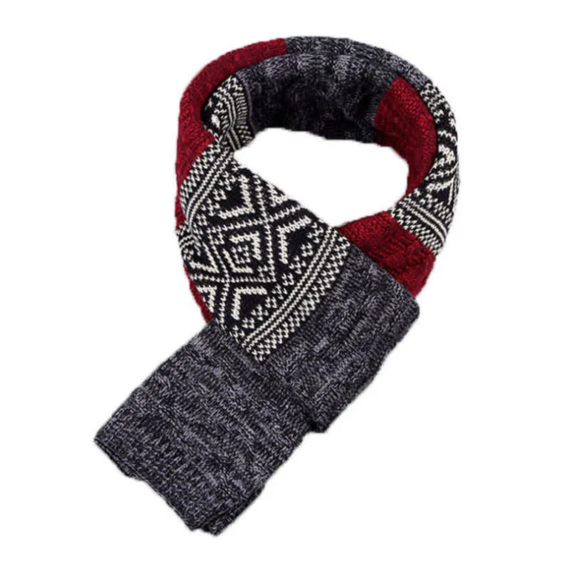 Men's Argyle Knitted Stitching Color Block Scarf sold by FloralTrip product image thumbnail 3