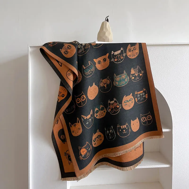 Women's Elegant Cute Cartoon Cat Thickened Scarf sold by FloralTrip product image thumbnail 3