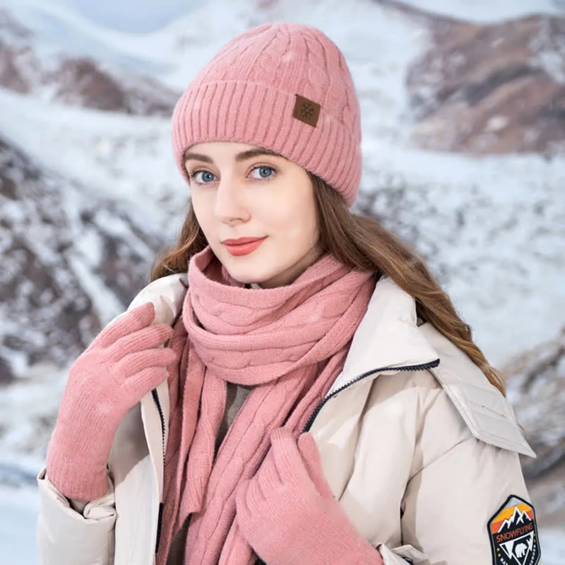 3Pcs Unisex Warm Hat Scarf Gloves Set sold by FloralTrip product image thumbnail 3