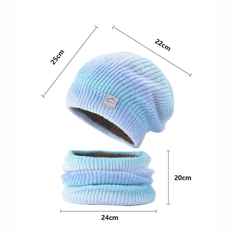 2Pcs Stretchy Gradient Color Hat Loop Scarf Set sold by FloralTrip product image thumbnail 4