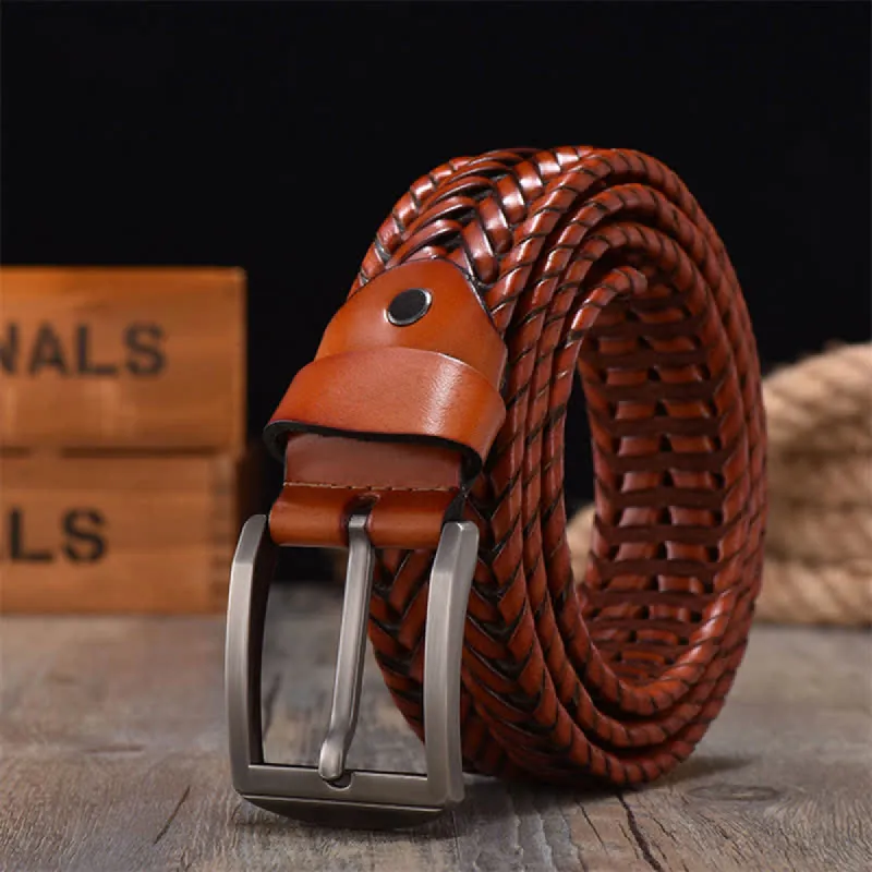 Men's Casual Handwoven Braided Leather Belt sold by FloralTrip