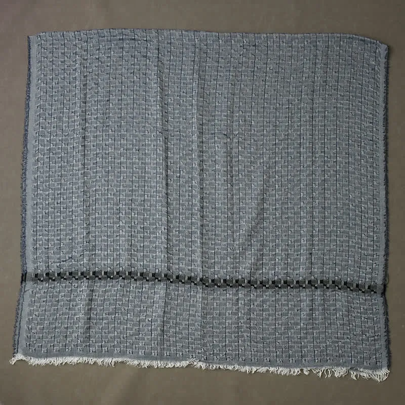 Men's Unique Crinkly Checkered Tassel Scarf sold by FloralTrip product image thumbnail 4