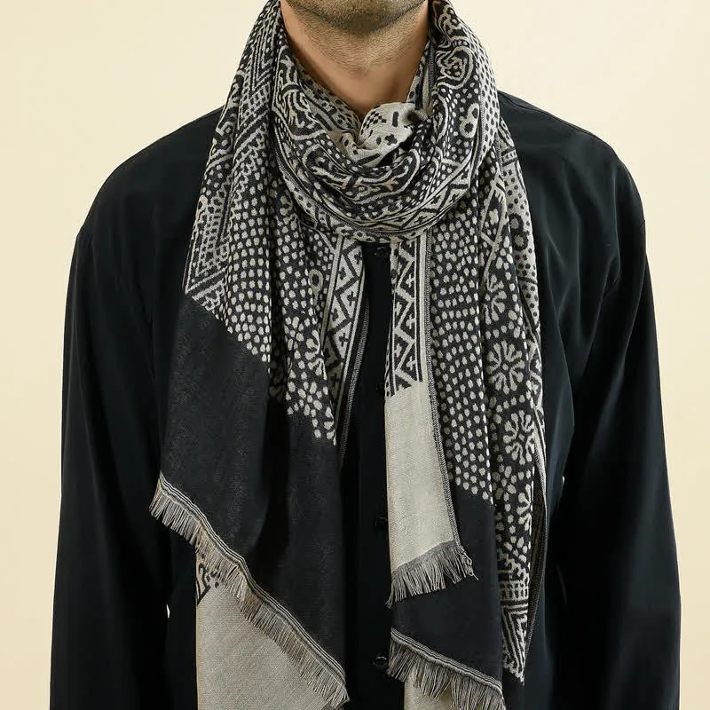 Men's Cotton Linen Lightweight Ethnic Scarf sold by FloralTrip product image thumbnail 4