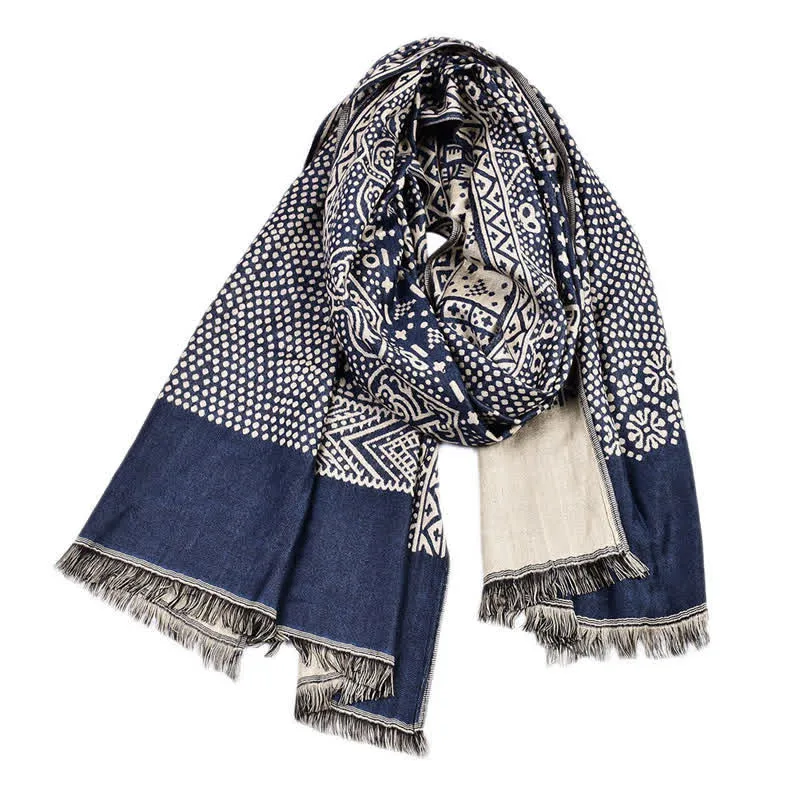 Men's Cotton Linen Lightweight Ethnic Scarf sold by FloralTrip product image thumbnail 2