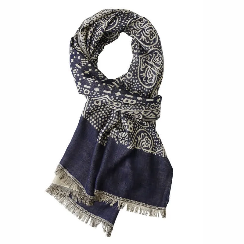 Men's Cotton Linen Lightweight Ethnic Scarf sold by FloralTrip product image thumbnail 3