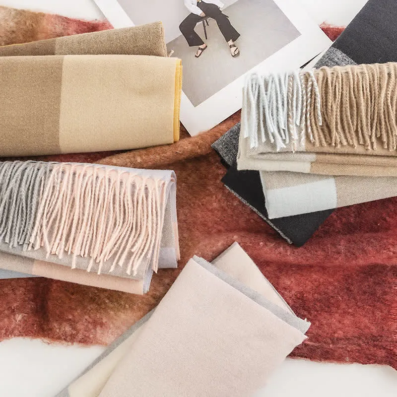 Women's Warmth Shawl Plaid Tassel Scarf sold by FloralTrip product image thumbnail 5