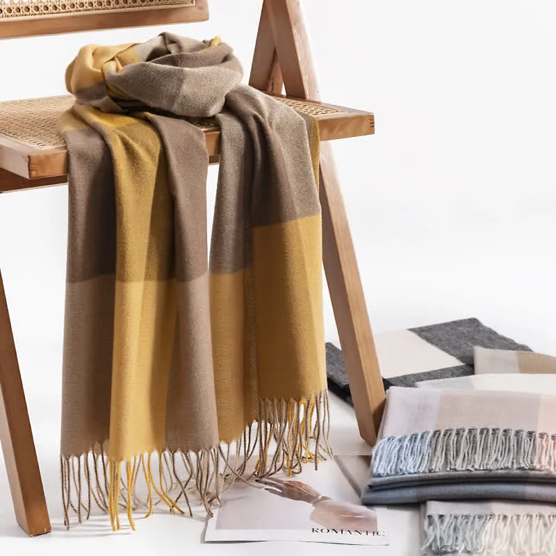 Women's Warmth Shawl Plaid Tassel Scarf sold by FloralTrip