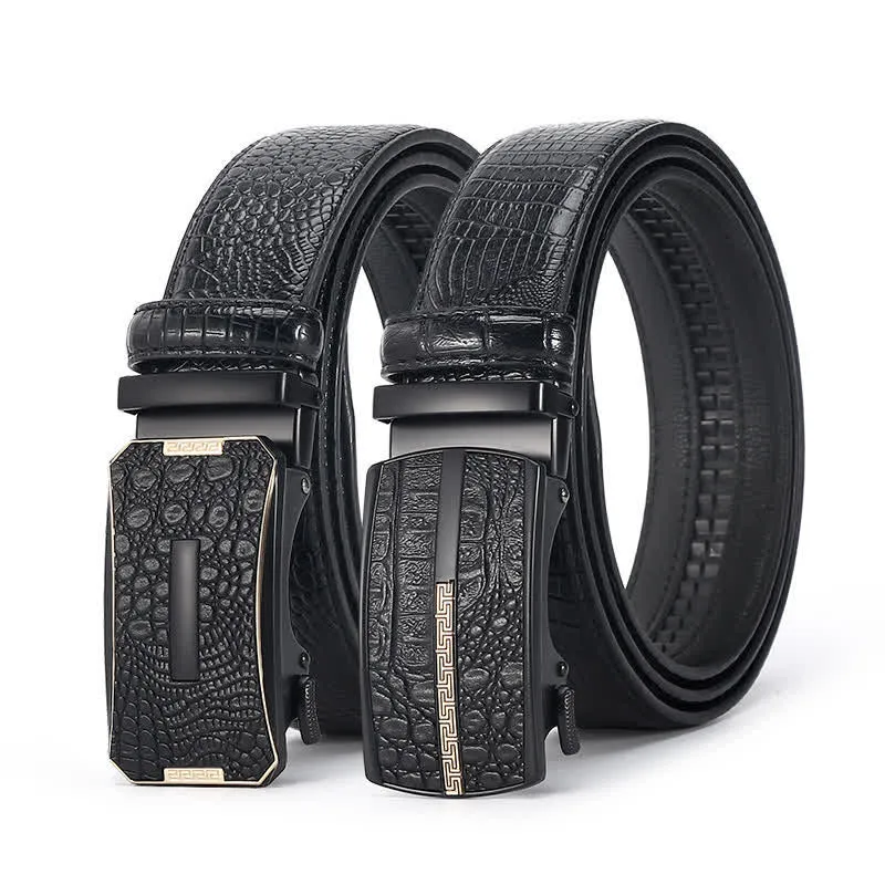 Men's Luxury Crocodile Skin Pattern Leather Belt sold by FloralTrip