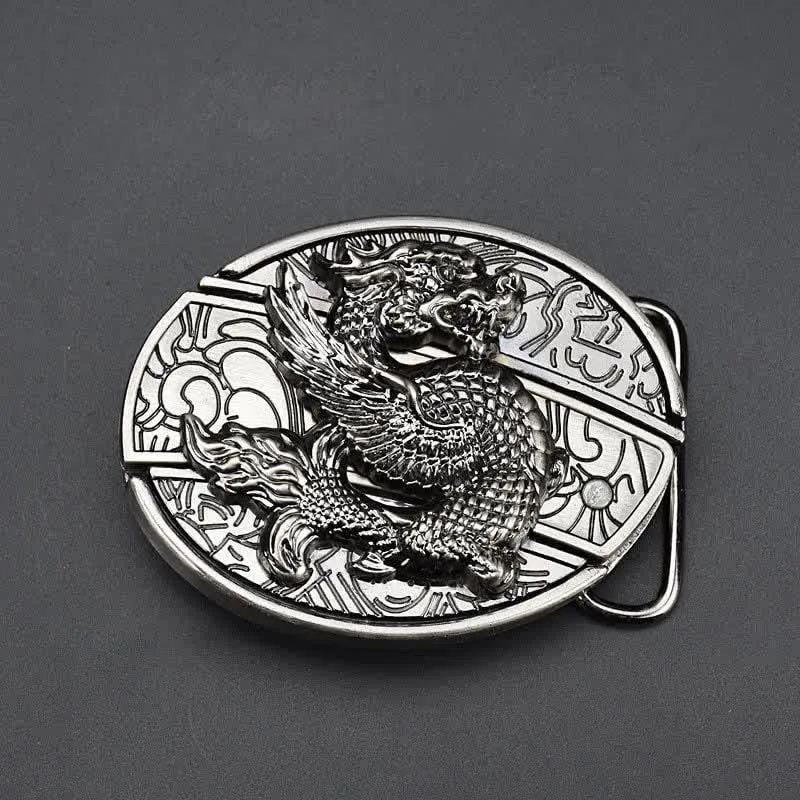 Men's Flying Dragon Leather Belt With Folding Knife sold by FloralTrip product image thumbnail 2